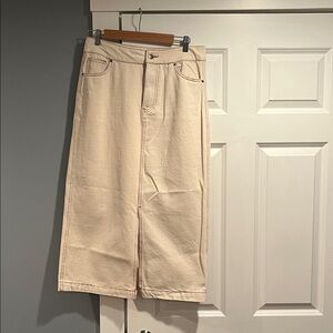 Velvet Heart Beige Midi Skirt